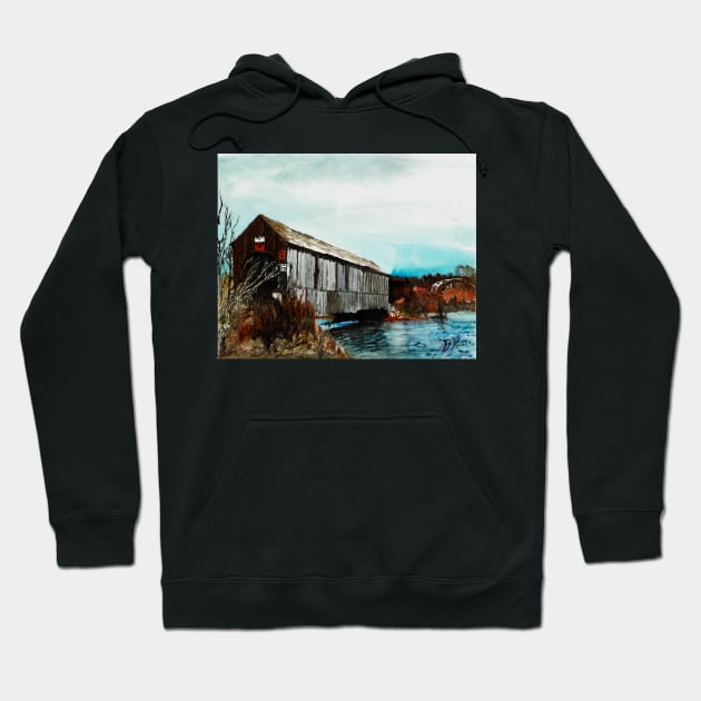 Bloomfield Creek Covered Bridge Hoodie by DureallFineArt